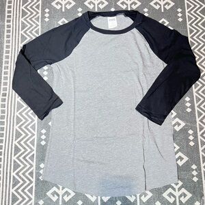 PINK VS Gray and Black Raglan 3/4  Sleeve Shirt S